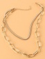 Fashion Golden Alloy Double Snake Bone Chain Necklace