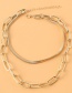 Fashion Golden Alloy Double Snake Bone Chain Necklace