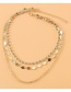 Fashion Golden Diamond Disc Chain Necklace