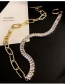 Fashion White Diamond Stitching Geometric Ot Buckle Chain Necklace