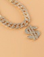Fashion Silver Diamond-studded Dollar Chain Necklace
