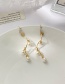 Fashion Golden Wave Pearl Tassel Earrings