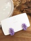 Fashion Purple Metal Flower Earrings