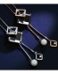 Fashion Silver Geometric Double Diamond Tassel Pendant