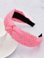Fashion Pink Fabric Polka Dot Knotted Headband