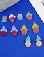 Fashion Section Four Contrasting Acrylic Stereo Geometric Stud Earrings