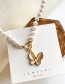 Fashion Golden Butterfly Pearl Ot Buckle Necklace
