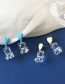 Fashion Blue Cartoon Transparent Bear Love Earrings