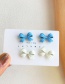 Fashion Pair Of Blue Earrings Lacquered Bow Earrings