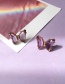 Fashion Pair Of Ear Clips Purple Diamond Butterfly Ear Clip