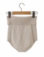 Fashion Camel Cuffed Knit Shorts