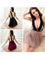 Fashion Color Lace Patent Leather Hollow Sling One-piece Skirt
