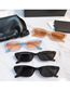 Fashion Transparent Blue Orange Slices Small Frame Sunglasses