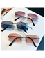 Fashion Transparent White Trimmed Rimless Small Frame Sunglasses