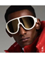 Fashion Transparent Gray Light Mercury Thick-sided Big Frame Ski Sunglasses