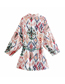 Fashion Color Flower Print Kimono Lace Coat