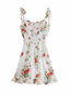 Fashion Photo Color Flower Print Suspender Dress