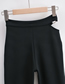 Fashion Black Solid Color Metal Ring Cutout Micro-pull Mopping Pants