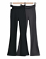Fashion Black Solid Color Metal Ring Cutout Micro-pull Mopping Pants