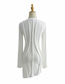 Fashion White Convex Line Round Neck Hem Oblique Skirt Bag Hip Dress