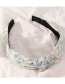 Fashion Blue Floral Cross Knotted Headband