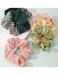 Fashion Green+white Stitching Printed Pleated Hair Tie