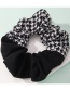 Fashion Black+white Stitching Printed Pleated Hair Tie