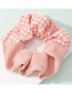 Fashion Pink Stitching Printed Pleated Hair Tie