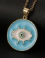 Fashion Light Blue Dripping Eye Necklace