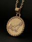 Fashion Pisces Copper Plated Real Gold 12 Constellation Necklace