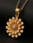 Fashion Orange Copper Drip Oil Double Layer Flower Necklace