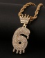 Fashion 5 Copper Micro-inlaid Zirconium Digital Crown Necklace