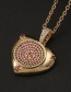 Fashion Red Gold-plated Copper And Diamond Love Necklace