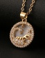 Fashion Pisces Bronze And Diamond Zodiac Pendant Necklace
