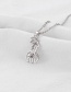 Fashion Silver Metal Diamond Fawn Necklace