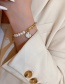 Fashion Golden Pearl And Diamond Smiley Digital Bracelet