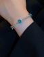 Fashion Lake Blue Crystal And Diamond Bracelet