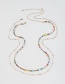 Fashion Color Alloy Rice Bead Double Body Chain