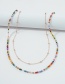 Fashion Color Alloy Rice Bead Double Body Chain