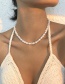 Fashion White Geometric Imitation Pearl Beaded Necklace