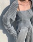 Fashion Gray Two-piece Chain Sling Knitted Cardigan
