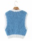 Fashion Blue Three-dimensional Cloud Knitted Sweater Vest