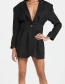Fashion Black Long-sleeved Suit Dress With Back Webbing