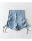 Fashion Blue Drawstring Slim Shorts
