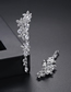 Fashion Platinum Diamond Flower Tassel Earrings