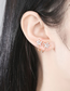 Fashion Silver Flower Copper Inlaid Zirconium Earrings