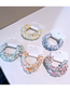 Fashion Light Blue Floral 2-piece Floral Pleated Hair Tie