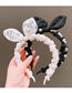 Fashion White Lace Pearl Knotted Headband