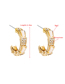 Fashion Golden Diamond C-shaped Earrings