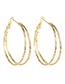 Fashion Golden C-shaped Engraved Earrings